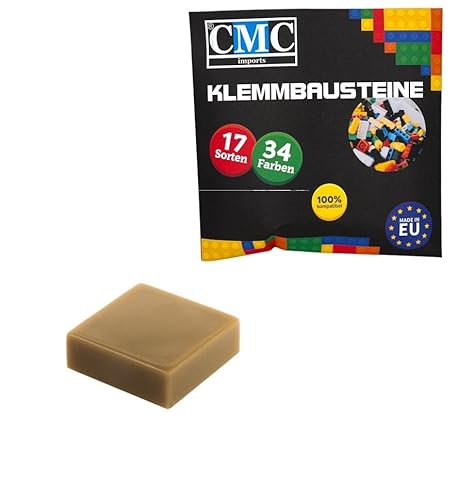 CMC imports 100 x Klemmbausteine Fliesen Tiles Bausteine 1x1 Noppen Kompatibel 34 Farben freie Farbenwahl (268 - Dunkel Beige) von CMC imports