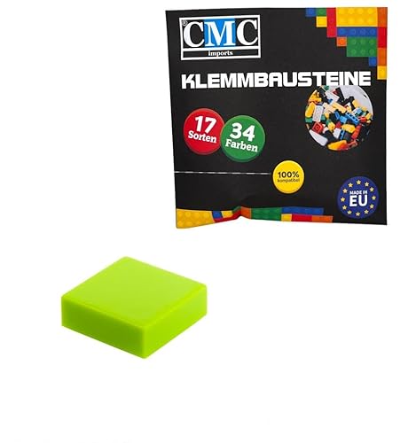 CMC imports 100 x Klemmbausteine Fliesen Tiles Bausteine 1x1 Noppen Kompatibel 34 Farben freie Farbenwahl (334 - Hell Grün) von CMC imports