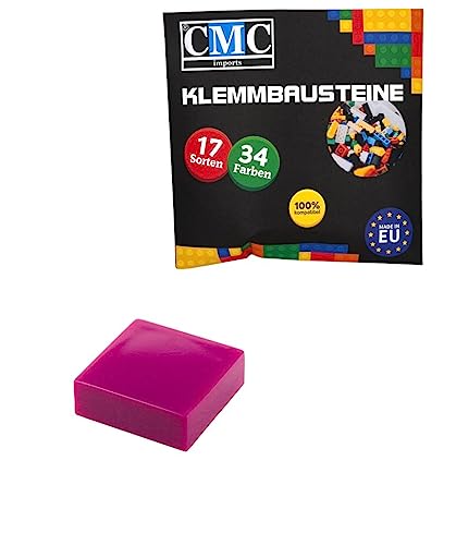 CMC imports 100 x Klemmbausteine Fliesen Tiles Bausteine 1x1 Noppen Kompatibel 34 Farben freie Farbenwahl (624 - Purpur) von CMC imports