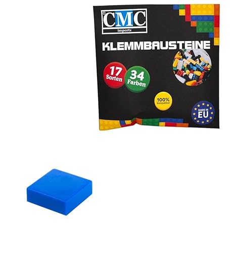 CMC imports 100 x Klemmbausteine Fliesen Tiles Bausteine 1x1 Noppen Kompatibel 34 Farben freie Farbenwahl (663 - Blau) von CMC imports