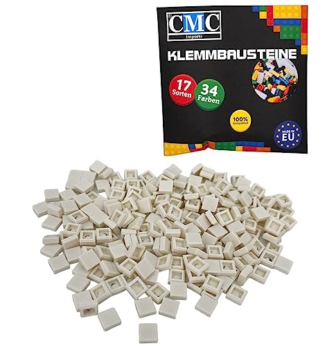 CMC imports 100 x Klemmbausteine Fliesen Tiles Bausteine 1x1 Noppen Kompatibel 34 Farben freie Farbenwahl (713 - Weiß) von CMC imports
