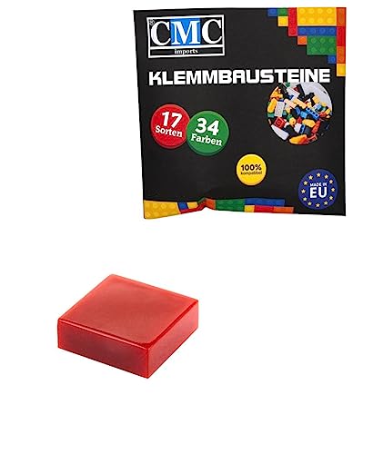 CMC imports 100 x Klemmbausteine Fliesen Tiles Bausteine 1x1 Noppen Kompatibel 34 Farben freie Farbenwahl (852 - Dunkel Rot) von CMC imports