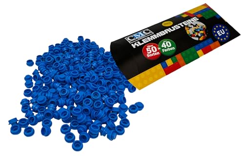 CMC imports 100 x Platte Plate Bausteine 1x1 Noppen Rund Kompatibel vers. Farben Tiles Klemmbausteine Mosaik 4073 Plate Round (663 - Blau) von CMC imports
