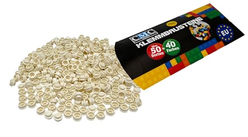 CMC imports 100 x Platte Plate Bausteine 1x1 Noppen Rund Kompatibel vers. Farben Tiles Klemmbausteine Mosaik 4073 Plate Round (713 - Weiß) von CMC imports