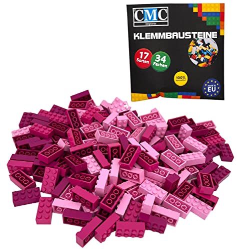 CMC imports 120 Klemmbausteine Bausteine 2x4 Noppen Grundbausteine Kompatibel Bricks Farb Mix frei Auswahl (Pinke - Mischung) von CMC imports