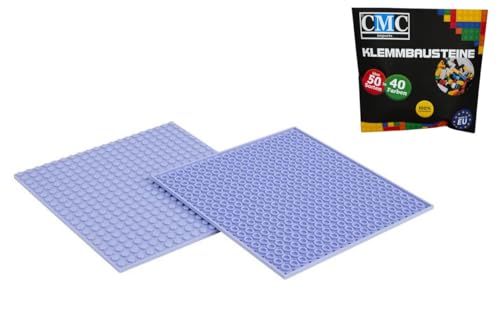 CMC imports 2 x Bauplatte Grundplatte Modular - beidseitiges Bauen Kompatibel 20 x 20 Noppen Platte Basepalte Klemmbausteine Bausteine City 34 vers. Farben (Lavendel / 452) von CMC imports