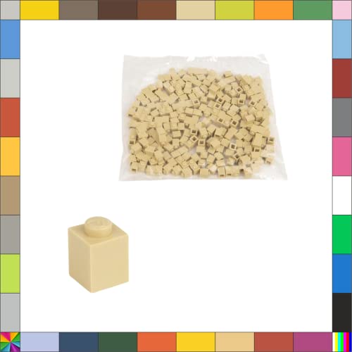 CMC imports 200 Klemmbausteine Briks Bausteine 1x1 Noppen Kompatibel freie Auswahl 34 Farben (Beige / 094) von CMC imports