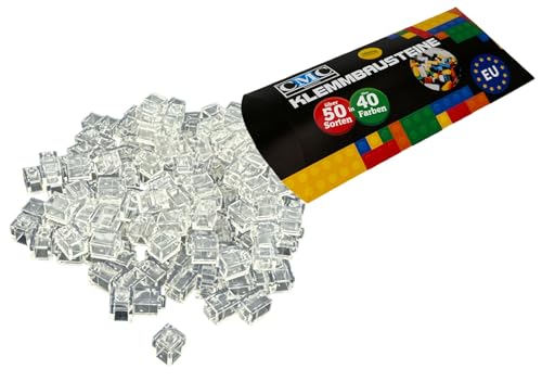 CMC imports 200 Klemmbausteine Briks Bausteine 1x1 Noppen Kompatibel freie Auswahl 34 Farben (Clear - Transparent / 920) von CMC imports