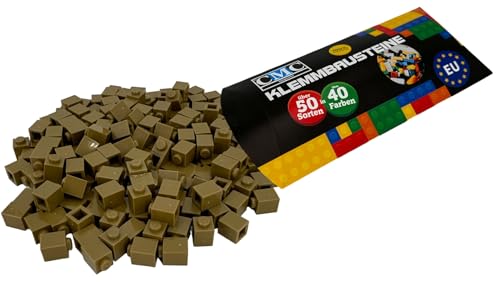 CMC imports 200 Klemmbausteine Briks Bausteine 1x1 Noppen Kompatibel freie Auswahl 34 Farben (Dunkel - Beige / 268) von CMC imports