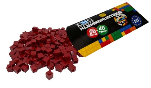 CMC imports 200 Klemmbausteine Briks Bausteine 1x1 Noppen Kompatibel freie Auswahl 34 Farben (Dunkel - Rot / 852) von CMC imports