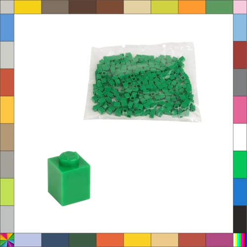 CMC imports 200 Klemmbausteine Briks Bausteine 1x1 Noppen Kompatibel freie Auswahl 34 Farben (Grün / 180) von CMC imports