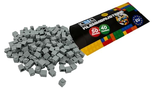 CMC imports 200 Klemmbausteine Briks Bausteine 1x1 Noppen Kompatibel freie Auswahl 34 Farben (Hell - Grau / 411) von CMC imports