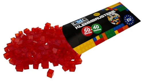 CMC imports 200 Klemmbausteine Briks Bausteine 1x1 Noppen Kompatibel freie Auswahl 34 Farben (Rot - Transparent) von CMC imports