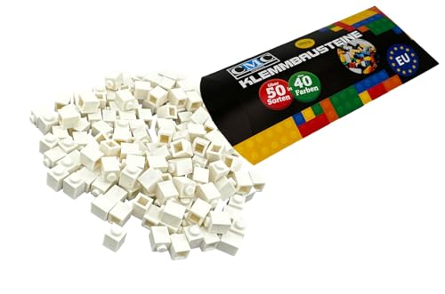 CMC imports 200 Klemmbausteine Briks Bausteine 1x1 Noppen Kompatibel freie Auswahl 34 Farben (Weiß / 713) von CMC imports
