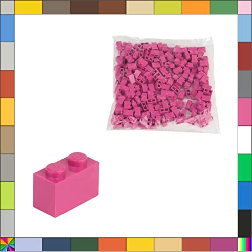 CMC imports 200 Klemmbausteine Briks Bausteine 1x2 Noppen Kompatibel freie Auswahl 35 Farben (824 Magenta) von CMC imports