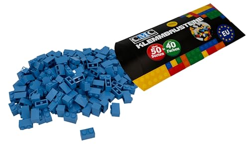 CMC imports 200 Klemmbausteine Briks Bausteine 1x2 Noppen Kompatibel freie Auswahl 35 Farben (890 Licht Blau) von CMC imports