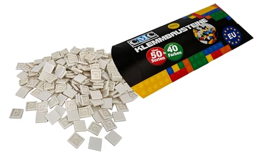 CMC imports 250 x Klemmbausteine Fliesen Tiles Bausteine 2x2 Noppen Kompatibel freie Farbenwahl (713 - Weiß) von CMC imports