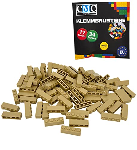 CMC imports 30 Klemmbausteine Bausteine Grundbausteine 1x4 Noppen Kompatibel Bricks 34 vers. Farben (094 - Beige) von CMC imports