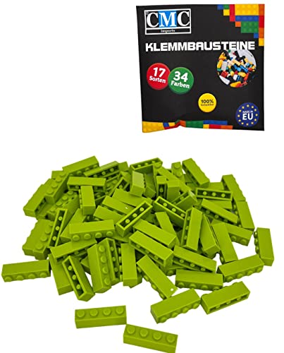 CMC imports 30 Klemmbausteine Bausteine Grundbausteine 1x4 Noppen Kompatibel Bricks 34 vers. Farben (101 - Gras - Grün) von CMC imports