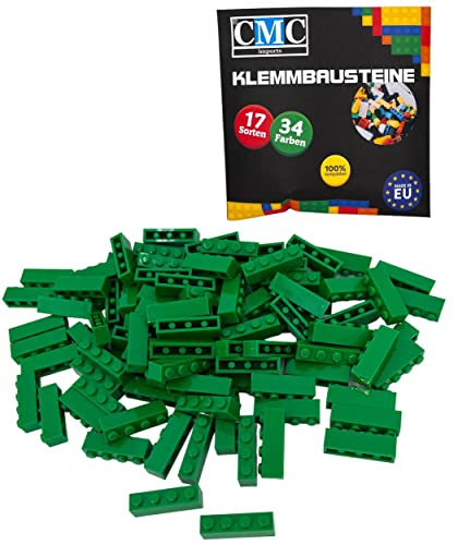 CMC imports 30 Klemmbausteine Bausteine Grundbausteine 1x4 Noppen Kompatibel Bricks 34 vers. Farben (180 - Grün) von CMC imports