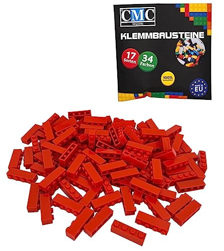 CMC imports 30 Klemmbausteine Bausteine Grundbausteine 1x4 Noppen Kompatibel Bricks 34 vers. Farben (501 - Orange) von CMC imports