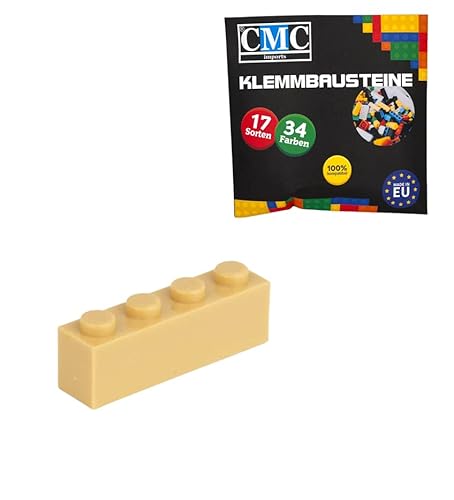 CMC imports 30 Klemmbausteine Bausteine Grundbausteine 1x4 Noppen Kompatibel Bricks 34 vers. Farben (595 - Sand) von CMC imports
