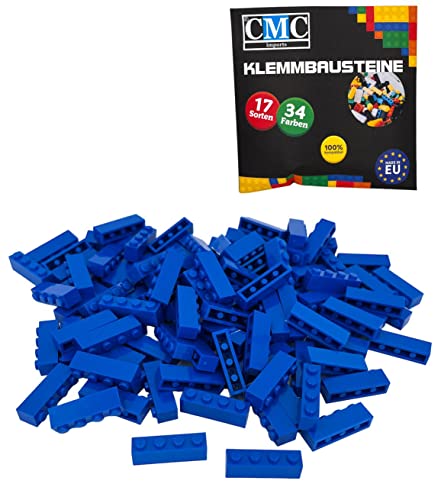 CMC imports 30 Klemmbausteine Bausteine Grundbausteine 1x4 Noppen Kompatibel Bricks 34 vers. Farben (663 - Blau) von CMC imports