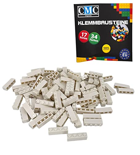 CMC imports 30 Klemmbausteine Bausteine Grundbausteine 1x4 Noppen Kompatibel Bricks 34 vers. Farben (713 - Weiß) von CMC imports