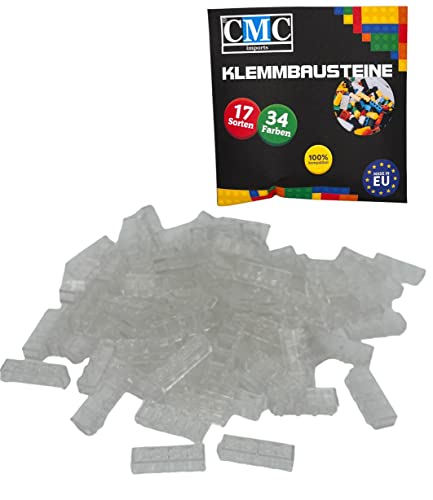 CMC imports 30 Klemmbausteine Bausteine Grundbausteine 1x4 Noppen Kompatibel Bricks 34 vers. Farben (920 - Clear - Transparent) von CMC imports