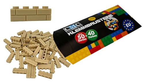 CMC imports 30 Klemmbausteine Mauersteine Wand 1x4 Noppen Kompatibel Masonry Profile Bricks 15533 Zigelstein (094 - Beige) von CMC imports