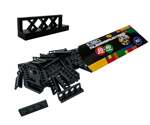CMC imports 30 x Zaun 3633 Klemmbausteine vers. Farben zur Auswahl Bausteine 1x4x1 Noppen Zaunelemente Kompatibel Einzelteile (650 - Schwarz) von CMC imports