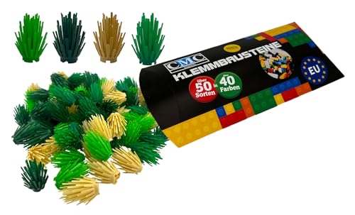CMC imports 40 x Strauch Pflanze Busch Klemmbausteine vers. Farben gemischt Hecke Bausteine Noppensteine XXL Pack Grün Beige tan Green von CMC imports