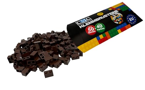 CMC imports 50 Klemmbausteine Bausteine 1x2 Noppen Kompatibel freie Auswahl 34 Farben (071 - Dunkel - Braun) von CMC imports