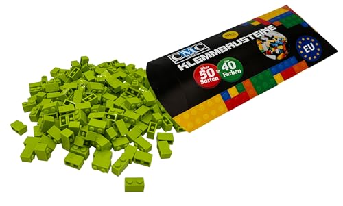 CMC imports 50 Klemmbausteine Bausteine 1x2 Noppen Kompatibel freie Auswahl 34 Farben (101 - Gras - Grün) von CMC imports