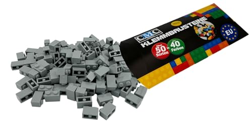 CMC imports 50 Klemmbausteine Bausteine 1x2 Noppen Kompatibel freie Auswahl 34 Farben (411 - Hell - Grau) von CMC imports