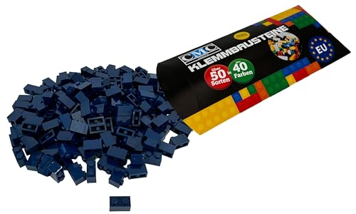 CMC imports 50 Klemmbausteine Bausteine 1x2 Noppen Kompatibel freie Auswahl 34 Farben (473 - Dunkel - Blau) von CMC imports