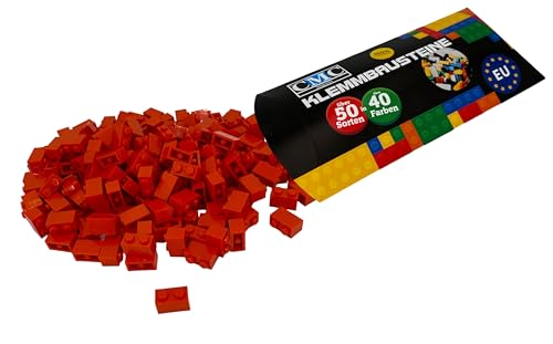 CMC imports 50 Klemmbausteine Bausteine 1x2 Noppen Kompatibel freie Auswahl 34 Farben (501 - Orange) von CMC imports