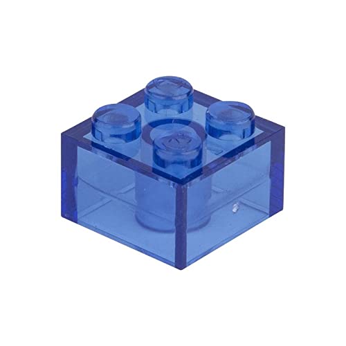 CMC imports 50 Klemmbausteine Bausteine 2x2 Noppen Kompatibel Transparent Blau von CMC imports