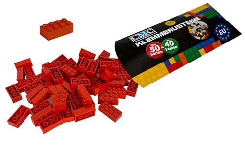 CMC imports 50 Klemmbausteine Bausteine 2x4 Noppen Kompatibel Bricks 8 Noppen freie Auswahl 34 Farben (501 - Orange) von CMC imports