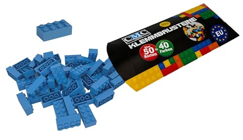 CMC imports 50 Klemmbausteine Bausteine 2x4 Noppen Kompatibel Bricks 8 Noppen freie Auswahl 34 Farben (890 - Lichtblau) von CMC imports