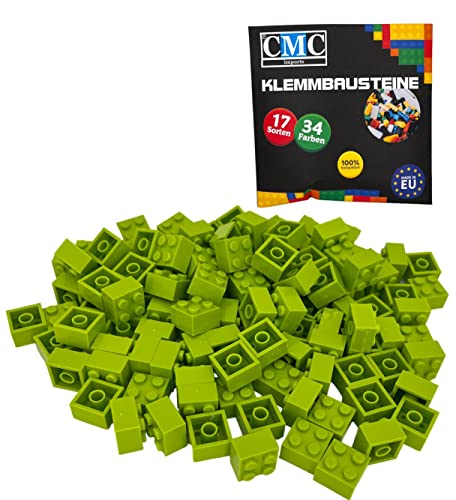 CMC imports 50 Klemmbausteine Bausteine Grundbausteine 2x2 Noppen Kompatibel Bricks 34 vers. Farben (101 - Gras Grün) von CMC imports