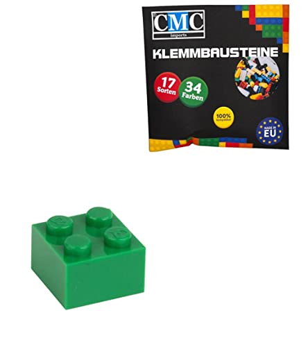 CMC imports 50 Klemmbausteine Bausteine Grundbausteine 2x2 Noppen Kompatibel Bricks 34 vers. Farben (180 - Grün) von CMC imports