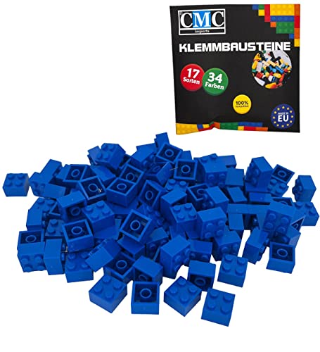 CMC imports 50 Klemmbausteine Bausteine Grundbausteine 2x2 Noppen Kompatibel Bricks 34 vers. Farben (663 - Blau) von CMC imports