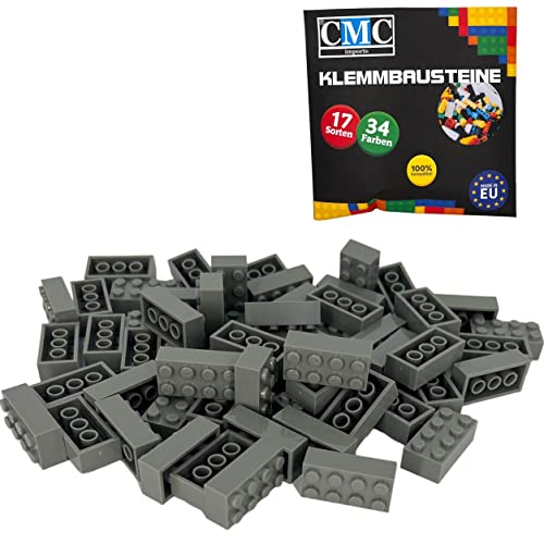 CMC imports 500 Klemmbausteine GRAU Bausteine 2x4 Noppen Kompatibel 8 Noppen Bricks Basic von CMC imports