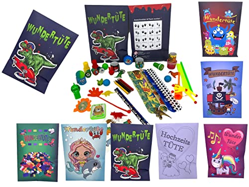 CMC imports 6 Stück Wundertüten Mitgebsel Gastgeschenk Dino give aways Kindergeburtstag/Geschenktüten Mädchen & Jungen gefüllt mit Spielzeug / 6 Motive zu Wahl (Dinosaurier) von CMC imports