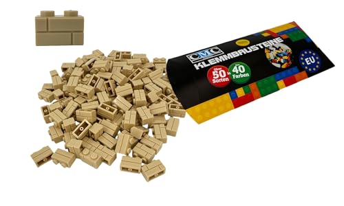 CMC imports 60 Klemmbausteine Mauersteine Wand 1x2 Noppen Kompatibel Masonry Profile Bricks 98283 Zigelstein (094 - Beige) von CMC imports