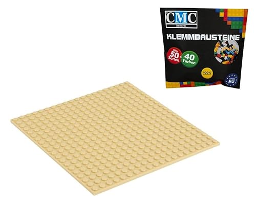 CMC imports Bauplatte 20 x 20 Noppen Klemmbausteine Bausteine Grundplatte City Basepalte Modular - beidseitiges Bauen 34 vers. Farben (Beige / 094) von CMC imports