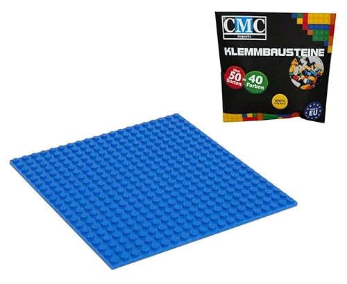 CMC imports Bauplatte 20 x 20 Noppen Klemmbausteine Bausteine Grundplatte City Basepalte Modular - beidseitiges Bauen 34 vers. Farben (Blau / 663) von CMC imports
