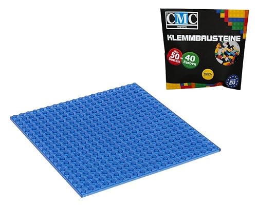 CMC imports Bauplatte 20 x 20 Noppen Klemmbausteine Bausteine Grundplatte City Basepalte Modular - beidseitiges Bauen 34 vers. Farben (Blau - Transparent / 192) von CMC imports
