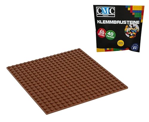 CMC imports Bauplatte 20 x 20 Noppen Klemmbausteine Bausteine Grundplatte City Basepalte Modular - beidseitiges Bauen 34 vers. Farben (Braun / 090) von CMC imports